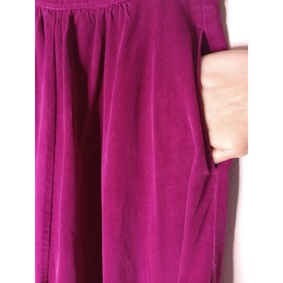 Vintage 80s Corduroy Midi Skirt Prairie Cottage Frontier Sz XS Pockets Fuschia - Picture 4 of 14